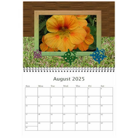 My Garden 2025 (any Year) Calendar 8 5x6 By Deborah Aug 2025