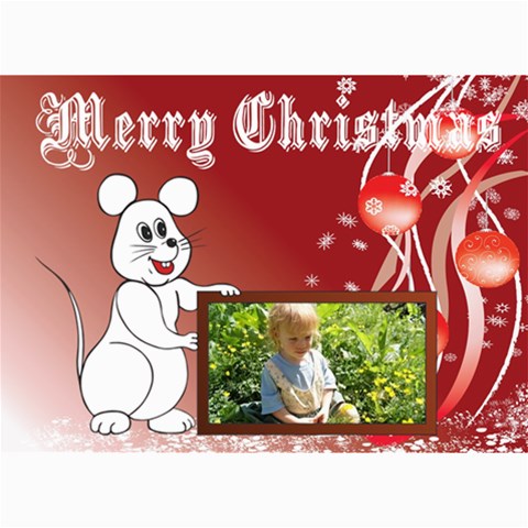 Mouse Frame Christmas Card By Kim Blair 7 x5  Photo Card - 4