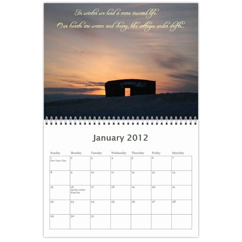 2012 Calendar By Megan Pennington Jan 2012