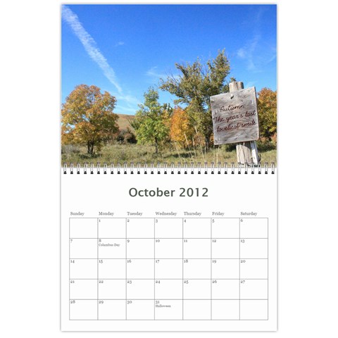 2012 Calendar By Megan Pennington Oct 2012