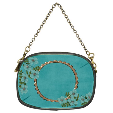 Chain Purse (two Sides): Blue Flowers By Jennyl Front