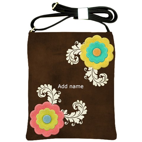 Shoulder Sling Bag: Big Flowers By Jennyl Front