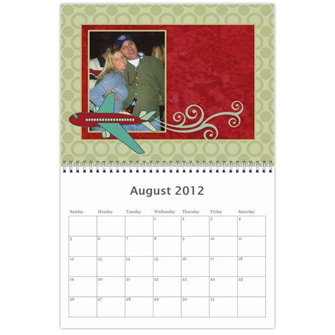 Airplane Calander By Sandra Oldham Aug 2012