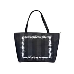 Black And White Flower Shoulder Bag - Classic Shoulder Handbag