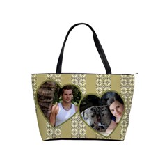 Gold stripes shoulder bag - Classic Shoulder Handbag