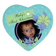 Baby s first Christmas - Heart Ornament (Two Sides)