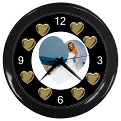 Hearts Clock - Wall Clock (Black)