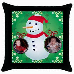 snowman pillow case - Throw Pillow Case (Black)
