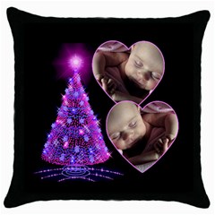 O  my Christmas Tree Thow Pillow Pink - Throw Pillow Case (Black)