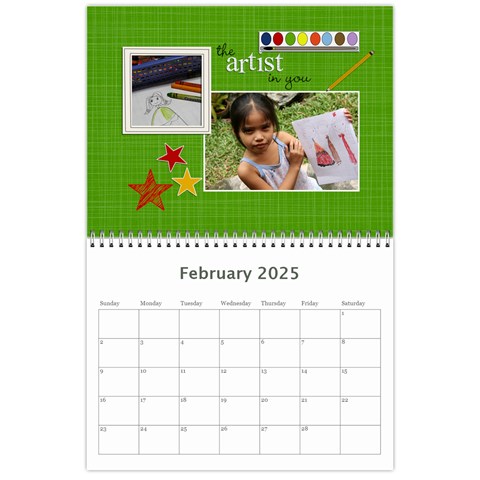 Wall Calendar 11 X 8 5 : Artworks By Jennyl Feb 2025