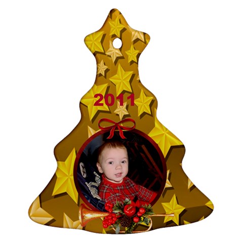 Gold Christmas Tree Ornament 1 By Kim Blair Front