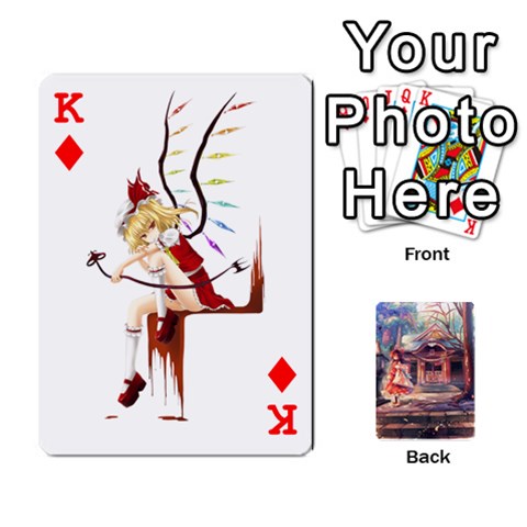 King Touhou Playing Card Deck Reimu Back By K Kaze Front - DiamondK