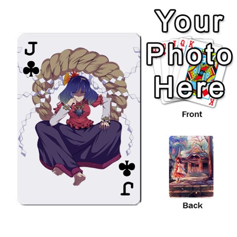 Jack Touhou Playing Card Deck Reimu Back By K Kaze Front - ClubJ