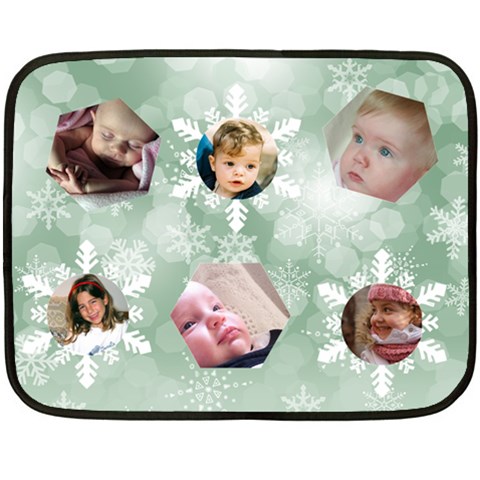 Ice Green Snowflake Mini Blanket By Deborah 35 x27  Blanket