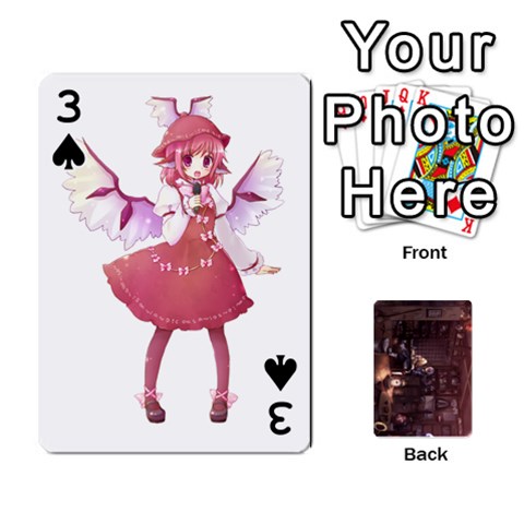 Touhou Playing Card Deck Rinnosuke Back By K Kaze Front - Spade3