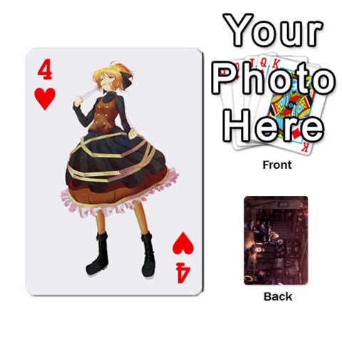 Touhou Playing Card Deck Rinnosuke Back By K Kaze Front - Heart4