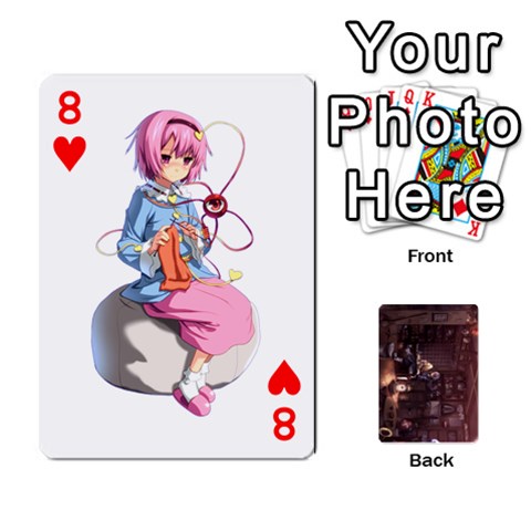 Touhou Playing Card Deck Rinnosuke Back By K Kaze Front - Heart8