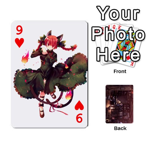 Touhou Playing Card Deck Rinnosuke Back By K Kaze Front - Heart9