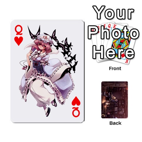 Queen Touhou Playing Card Deck Rinnosuke Back By K Kaze Front - HeartQ