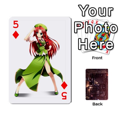 Touhou Playing Card Deck Rinnosuke Back By K Kaze Front - Diamond5