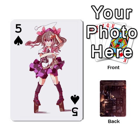 Touhou Playing Card Deck Rinnosuke Back By K Kaze Front - Spade5