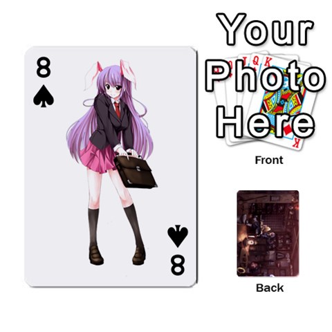 Touhou Playing Card Deck Rinnosuke Back By K Kaze Front - Spade8