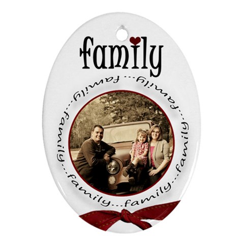 Family Christmas 2 Side Oval By Amanda Bunn Front