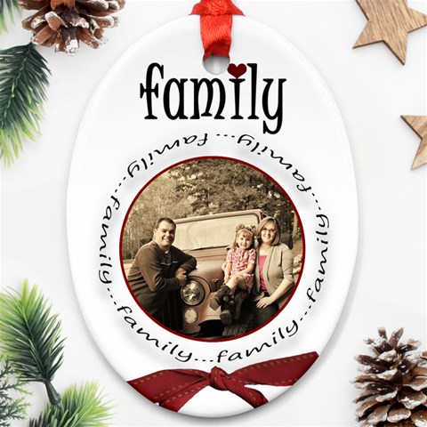 Family Christmas 2 Side Oval By Amanda Bunn Back