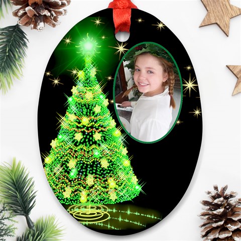 Green Christmas Tree Ornament By Deborah Front