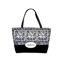 Black and White Shoulder Handbag - Classic Shoulder Handbag