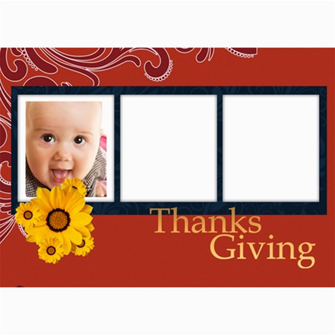 Thanks Giving By Joely 7 x5  Photo Card - 3