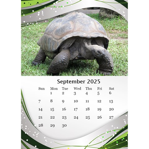 Green Wave Desktop Calendar 2025 (6x8 5) By Deborah Sep 2025