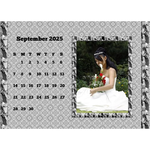 Framed In Silver 2025 Desk Calendar (8 5x6) By Deborah Sep 2025