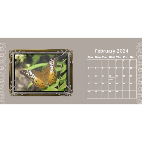 Cream Classic Desktop 2024 11 Inch Calendar By Deborah Feb 2024