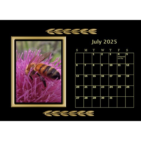 Black And Gold Desktop Calendar (8 5x6) By Deborah Jul 2025