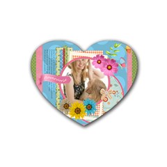flower gift - Rubber Coaster (Heart)