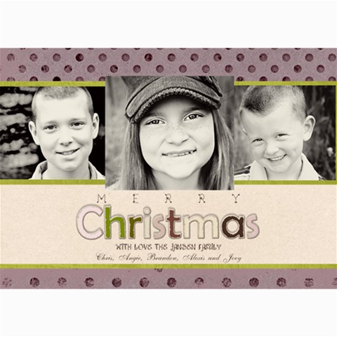 Purple/pink Christmas Card By Lana Laflen 7 x5  Photo Card - 1