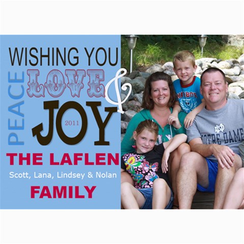 Holiday Card Blue By Lana Laflen 7 x5  Photo Card - 3