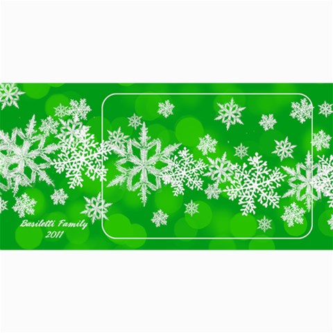 8x4 Photo Greeting Card Green Snowflakes By Laurrie 8 x4  Photo Card - 8