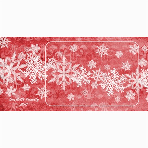 8x4 Photo Greeting Card Red Snowflakes By Laurrie 8 x4  Photo Card - 5