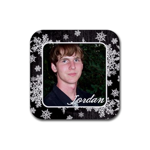 Coaster Black Snowflakes By Laurrie Front