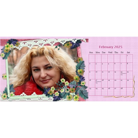 Little Flowers Desktop Calendar By Deborah Feb 2025