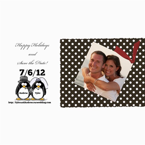 Pengin Save The Date By Tyler Davis 8 x4  Photo Card - 1