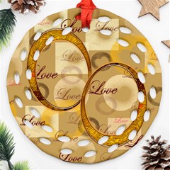 Love Gold Double Sided Filigree Ornament