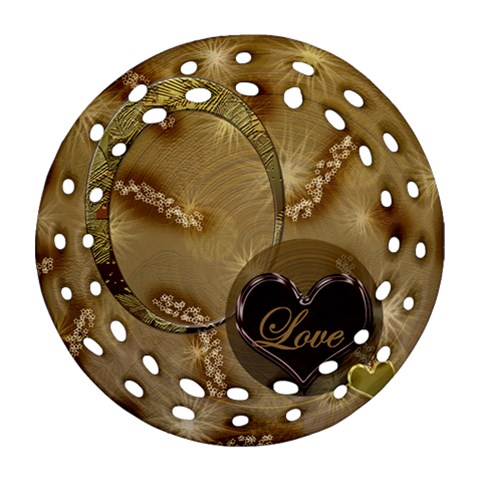 Love Gold Double Sided Filigree Ornament By Ellan Front