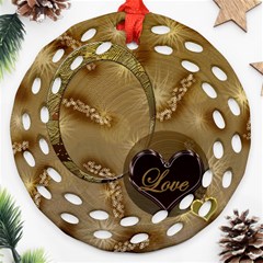 Love gold double sided Filigree ornament - Round Filigree Ornament (Two Sides)