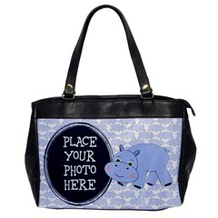 Blue and White Hibbo Oversize Office Handbag