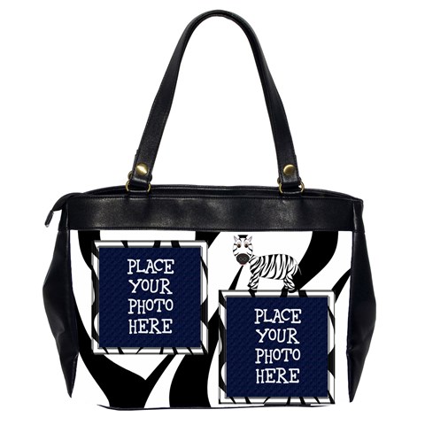 Black And White Zebra Oversize Office Handbag 2 Sided By Chere s Creations Back