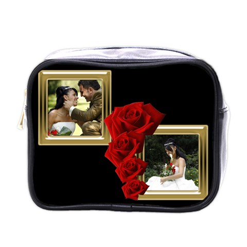 Black And Red Mini Toiletries Bag By Deborah Front