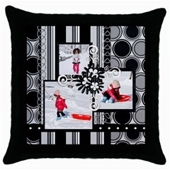 throw pillow 6 (5 styles) - Throw Pillow Case (Black)